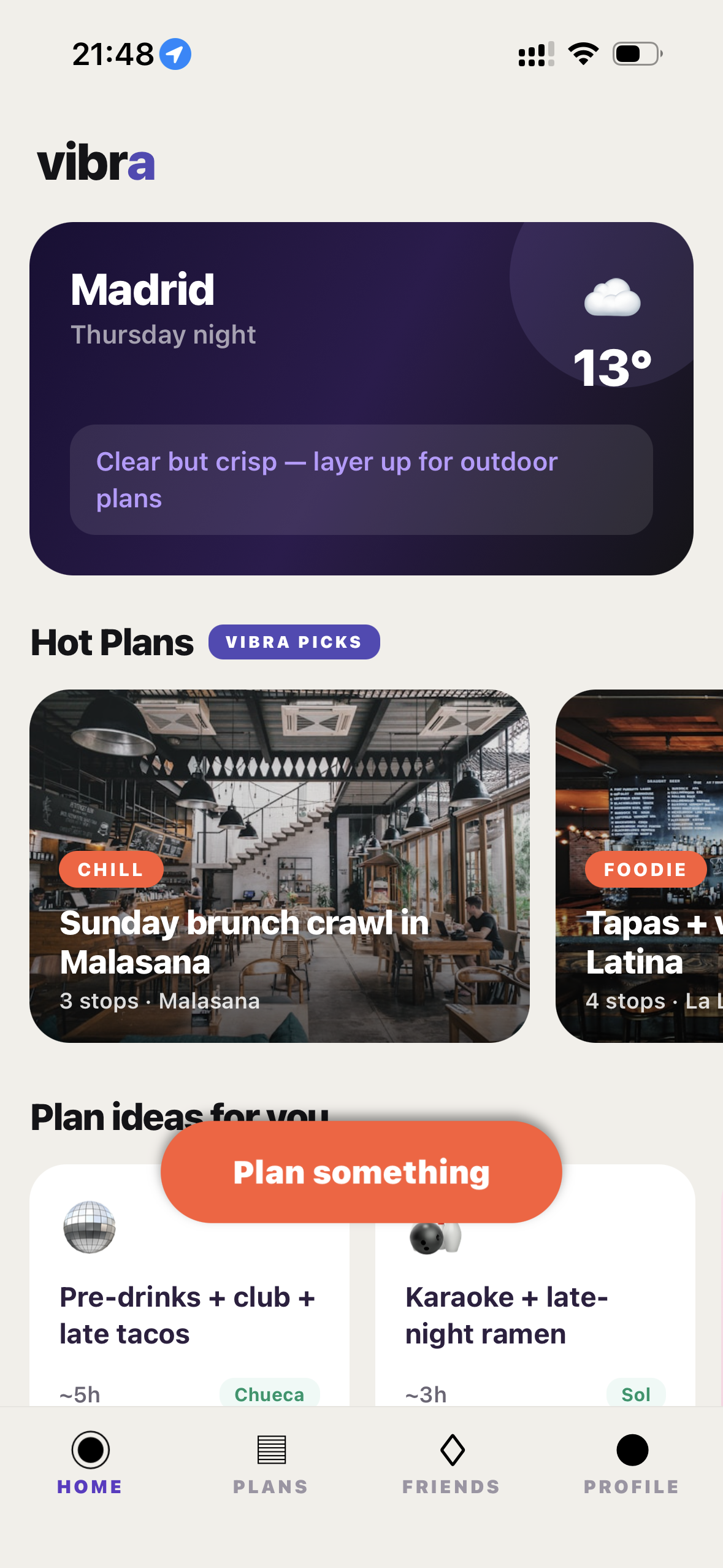 vibra home screen